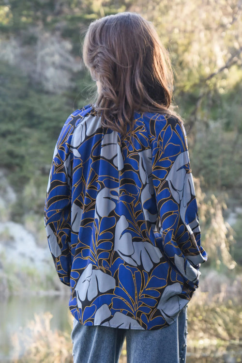 COOP - HIGH & MIGHTY Blouse - Leaf It To Me Blue