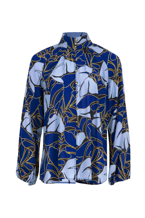 COOP - HIGH & MIGHTY Blouse - Leaf It To Me Blue