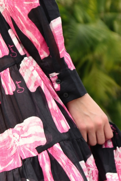 COOP - SUN & THE SWOON Dress - Bow-Dacious Black/Pink Bow