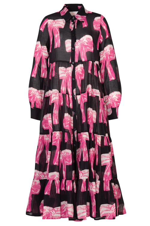 COOP - SUN & THE SWOON Dress - Bow-Dacious Black/Pink Bow