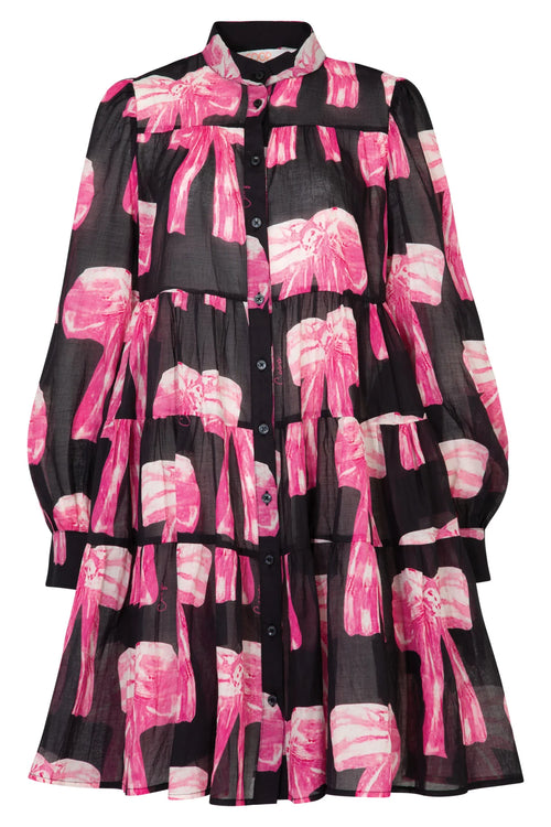 COOP - TIER-RIFIC Dress - Bow-Dacious Black/Pink Bow