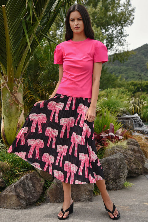 COOP CROWD PLEATER Skirt - Black/Pink