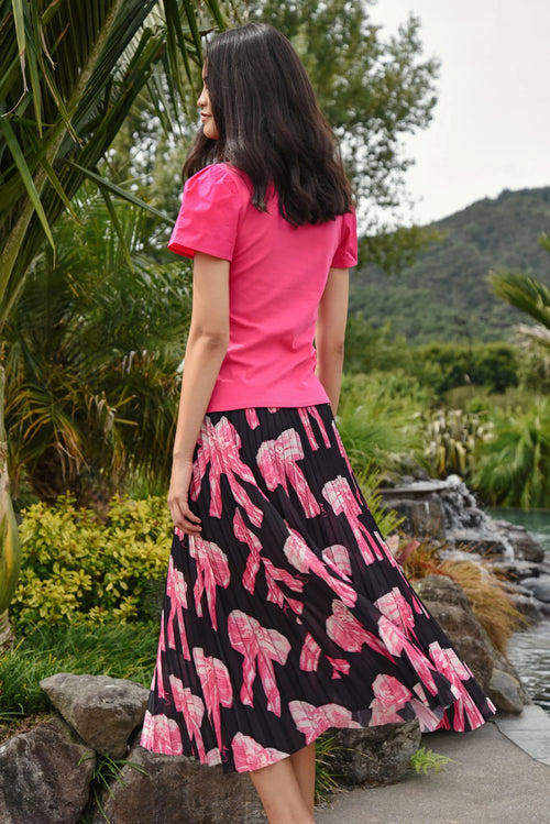 COOP CROWD PLEATER Skirt - Black/Pink