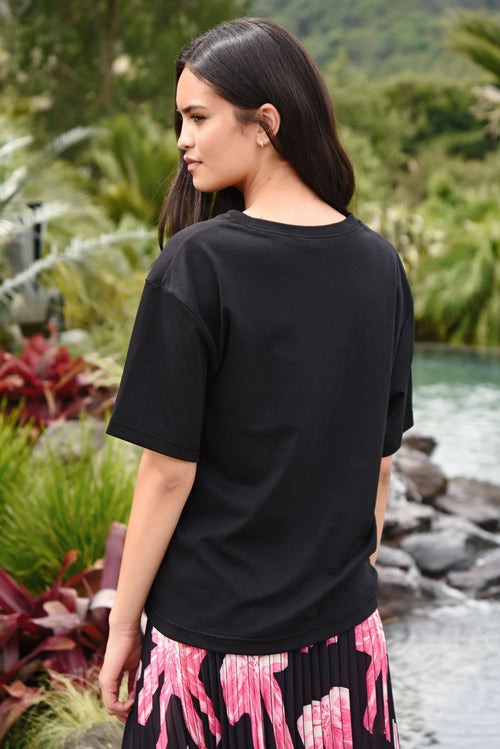 COOP - BOW T-Shirt - Black/Pink
