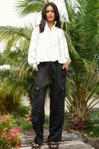 COOP - LINEN ON THE EDGE Trouser - Black
