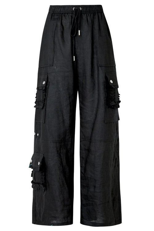 COOP - LINEN ON THE EDGE Trouser - Black