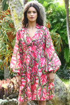 COOP - SMOCK OF THE TOWN Dress - Going Off Tropic Pink