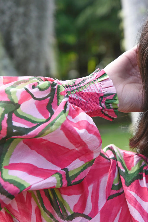 COOP - SMOCK OF THE TOWN Dress - Going Off Tropic Pink