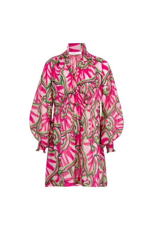 COOP - SMOCK OF THE TOWN Dress - Going Off Tropic Pink