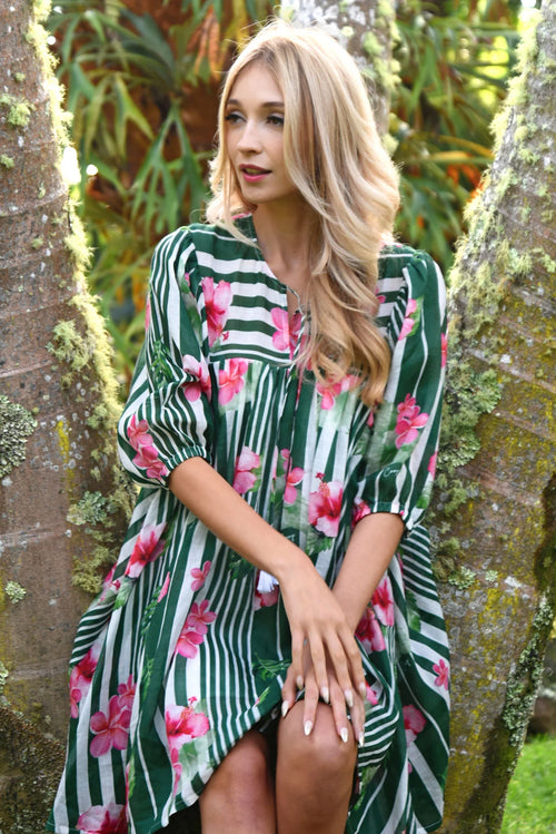 COOP - SHORT & SWEET Dress - Hibis-Kiss Green