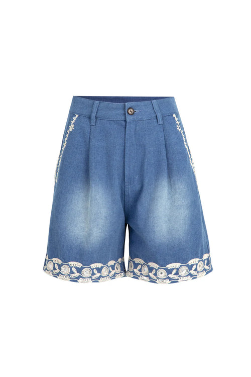 COOP - SHORT & STITCHED Shorts - Denim Bling