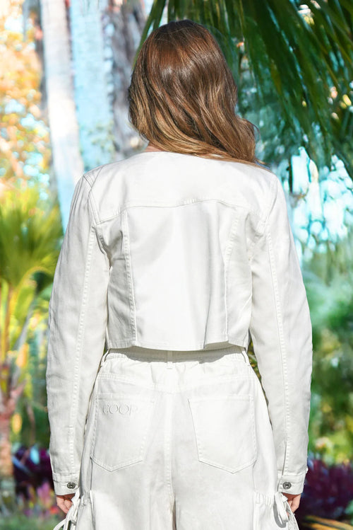 COOP - OVER THE CROP Denim Jacket - White