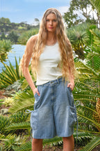 COOP - BOW TO GO Jort - Blue Denim