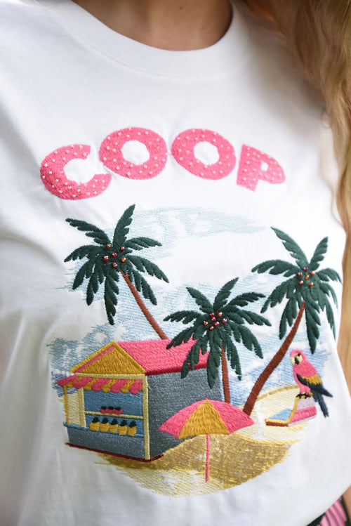 COOP - BEACHY KEEN T-Shirt - Pink/White