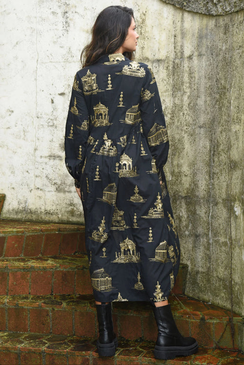 COOP - LOOM WITH A VIEW Dress - Black/Gold