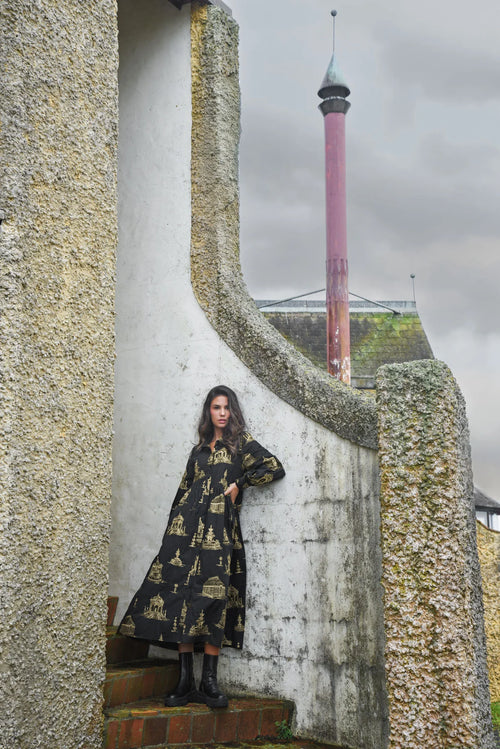 COOP - LOOM WITH A VIEW Dress - Black/Gold