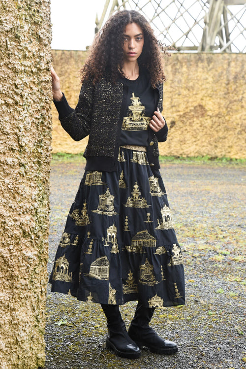 COOP - TOILE YOU BELIEVE IT? Skirt - Black/Gold