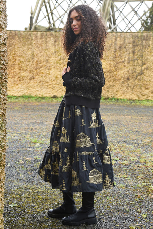 COOP - TOILE YOU BELIEVE IT? Skirt - Black/Gold