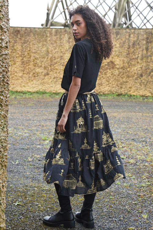 COOP - TOILE YOU BELIEVE IT? Skirt - Black/Gold