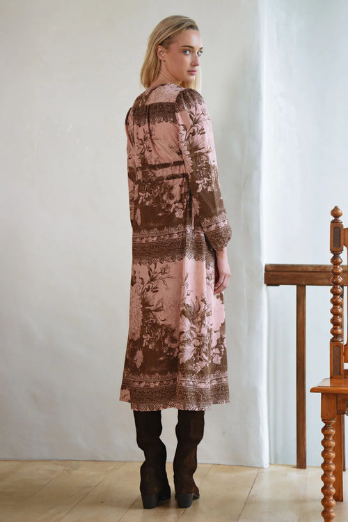 COOP - RUCHE WITH IT Dress - Peony Lane Pink/Brown