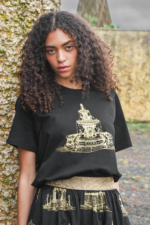 COOP - FOUNTAIN OF SPARKLE T-Shirt - Black/Gold