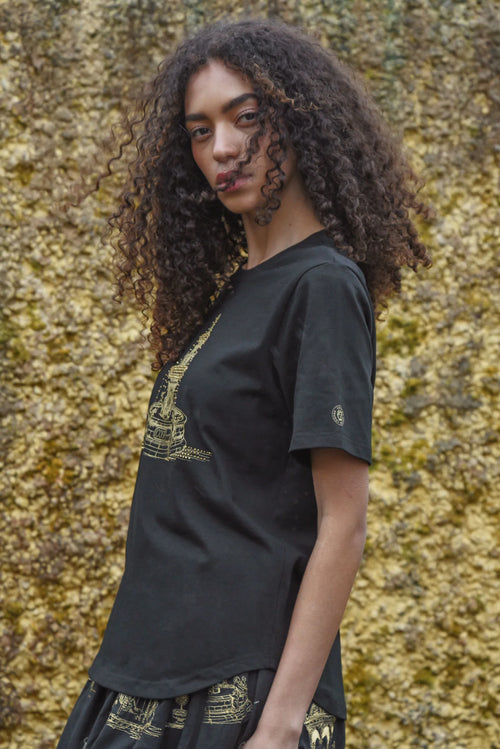 COOP - FOUNTAIN OF SPARKLE T-Shirt - Black/Gold