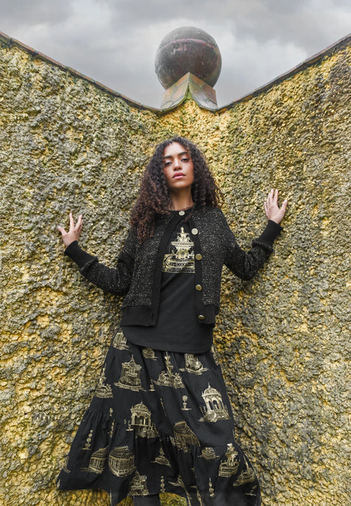 COOP - FOUNTAIN OF SPARKLE T-Shirt - Black/Gold