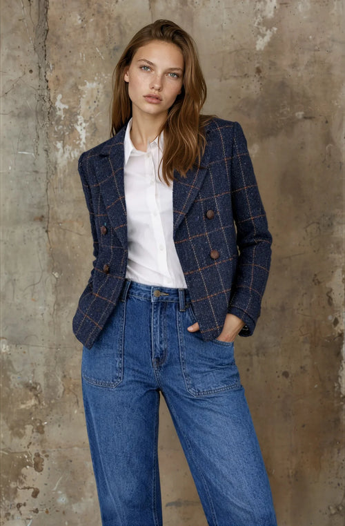 MOSS - MATEO Jacket - Navy Plaid