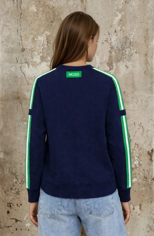 MOSS - BIANCA Sweatshirt - Navy/Green