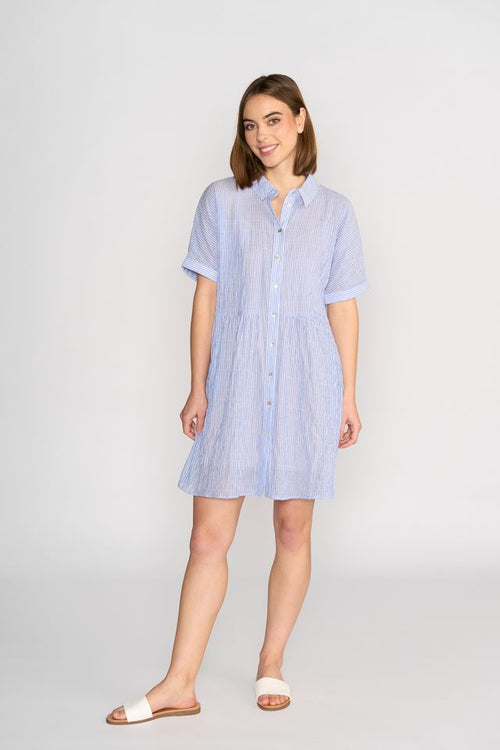 Knewe - COCOON Dress K1044 - Blue stripe