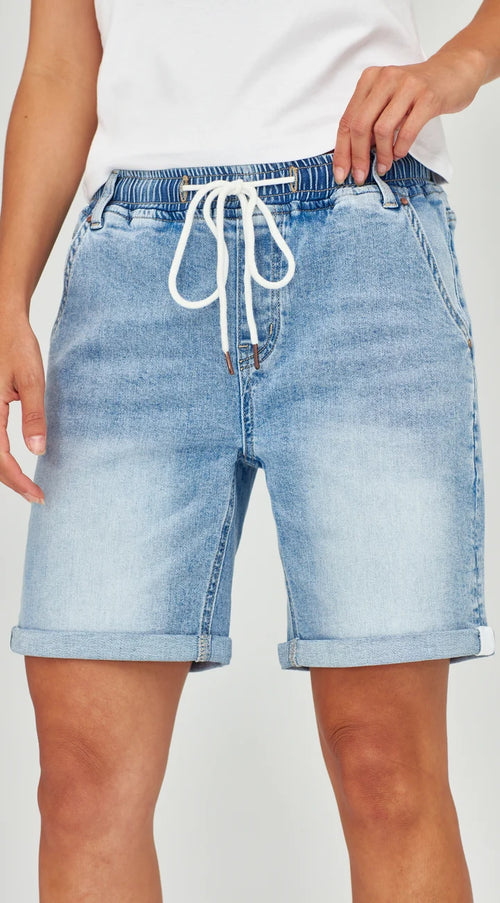 Junkfood - Crew Shorts Blue Ecru