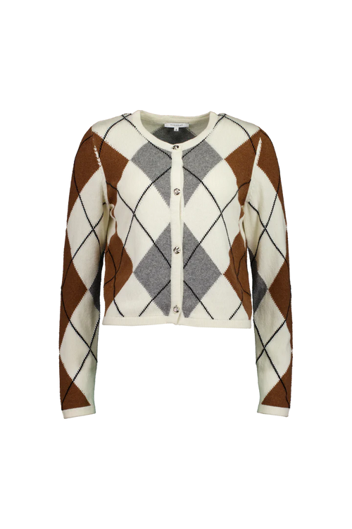 Tuesday - DIAMOND Cardi - Ivory Argyle