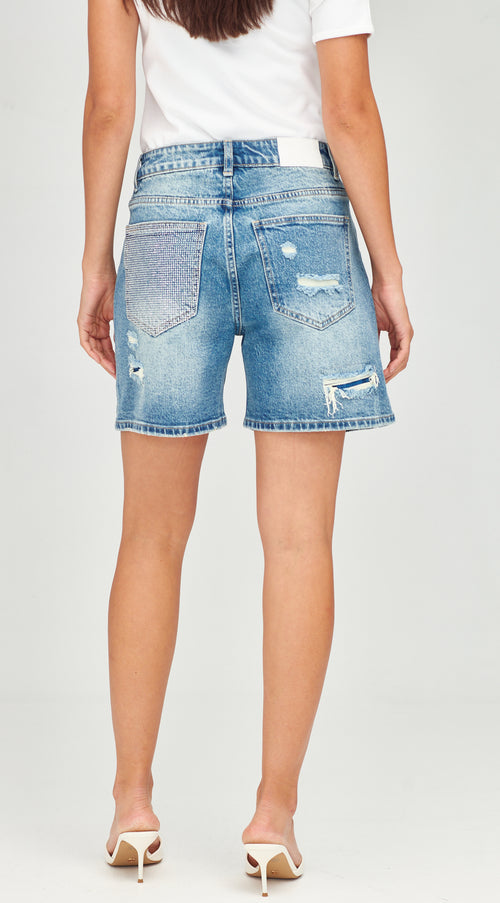 Junkfood - Disco Short in Dk Denim