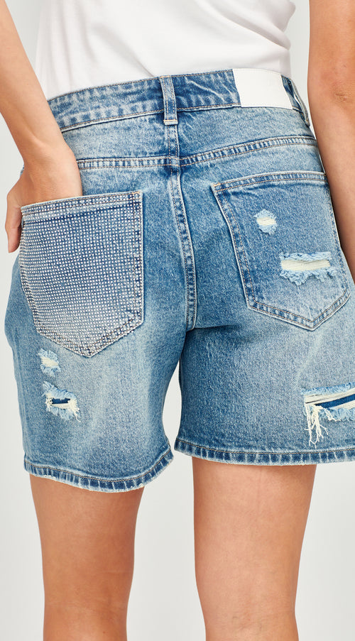 Junkfood - Disco Short in Dk Denim