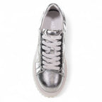 MINX - DRAX Sneaker - Silver Metallic Scrunch Lace Detail