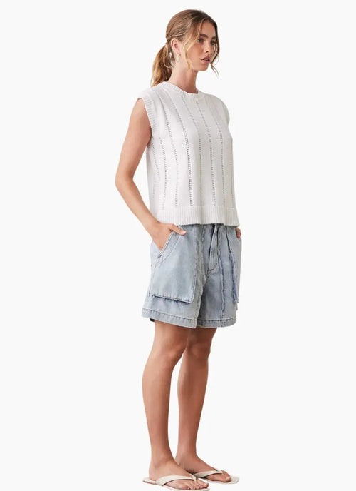 Esmaee Pioneer Knit Tank - White