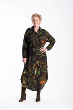 Jellicoe - LONG SHIRT Dress - Green Foilage