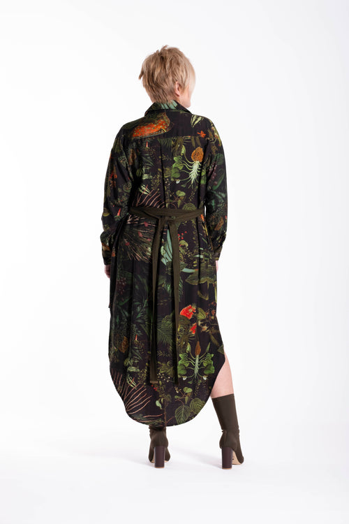 Jellicoe - LONG SHIRT Dress - Green Foilage