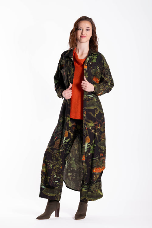 Jellicoe - LONG SHIRT Dress - Green Foilage
