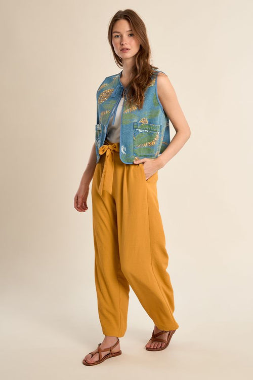 Molly Bracken - Wide Leg Pant in Mango Yellow G900EE