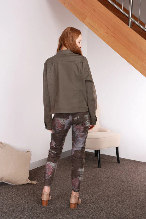 Onado - Reversible Jeans - Taupe/Floral   H-101D