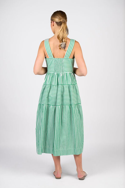 Vassalli - Sleeveless Tiered Dress with Wide Straps and Pockets 6099