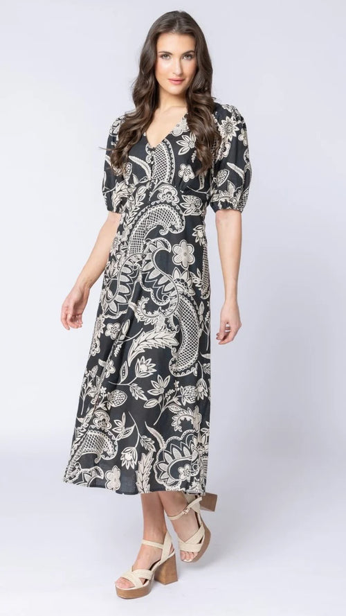 Seeking Lola - CHEERFUL Dress - Sand Flower