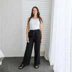 MOKE - INDIANNA Pants - Black with Satin
