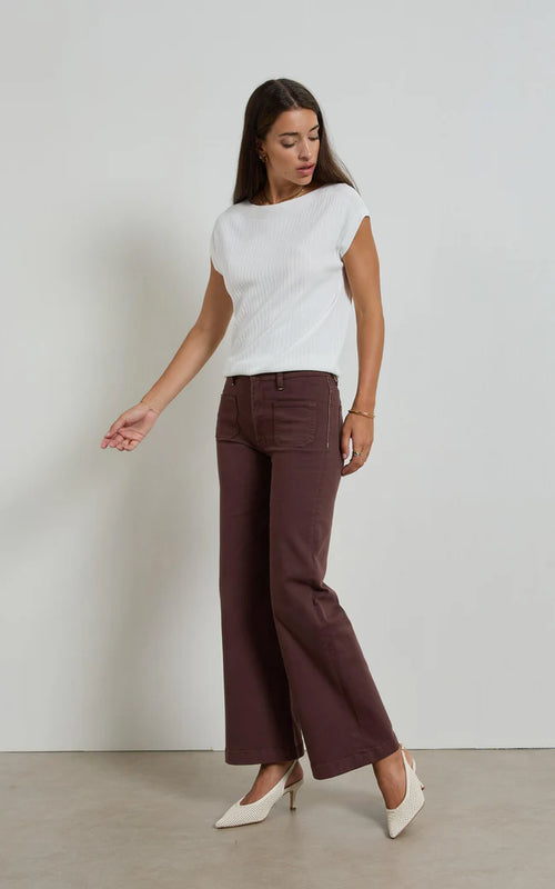 DROCOPER - INDY High Rise Wide Leg Jeans - French Roast