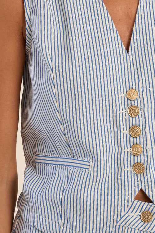 Molly Bracken - Vest in Blue/White Stripe EF1643EP