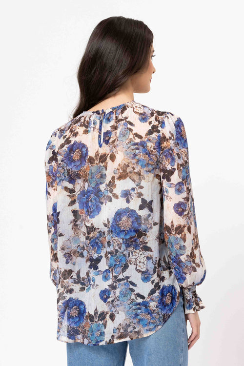 Leila + Luca - New York Top in Azure Carnation