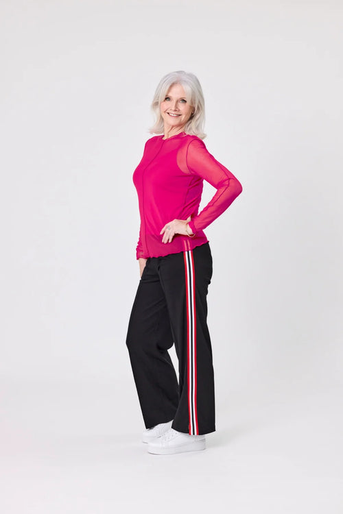 Lemon Tree - CHLOE Pant - Black/Red Stripe