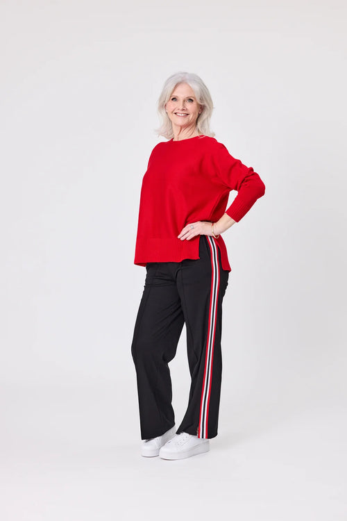 Lemon Tree - CHLOE Pant - Black/Red Stripe