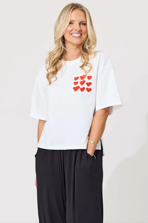 Lemon Tree - AMOR Tee - White/Red Heart